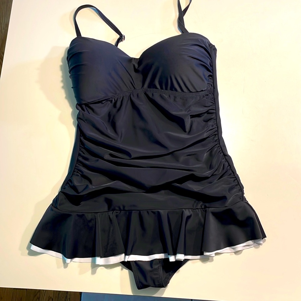 Black one piece bathing suit